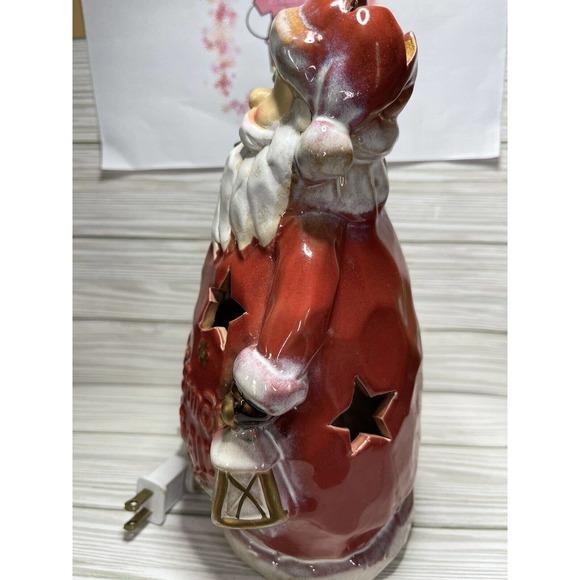 Kirkland's Santa Greeting Nightlight Christmas Decorative Holiday Light Rustic - Picture 2 of 8